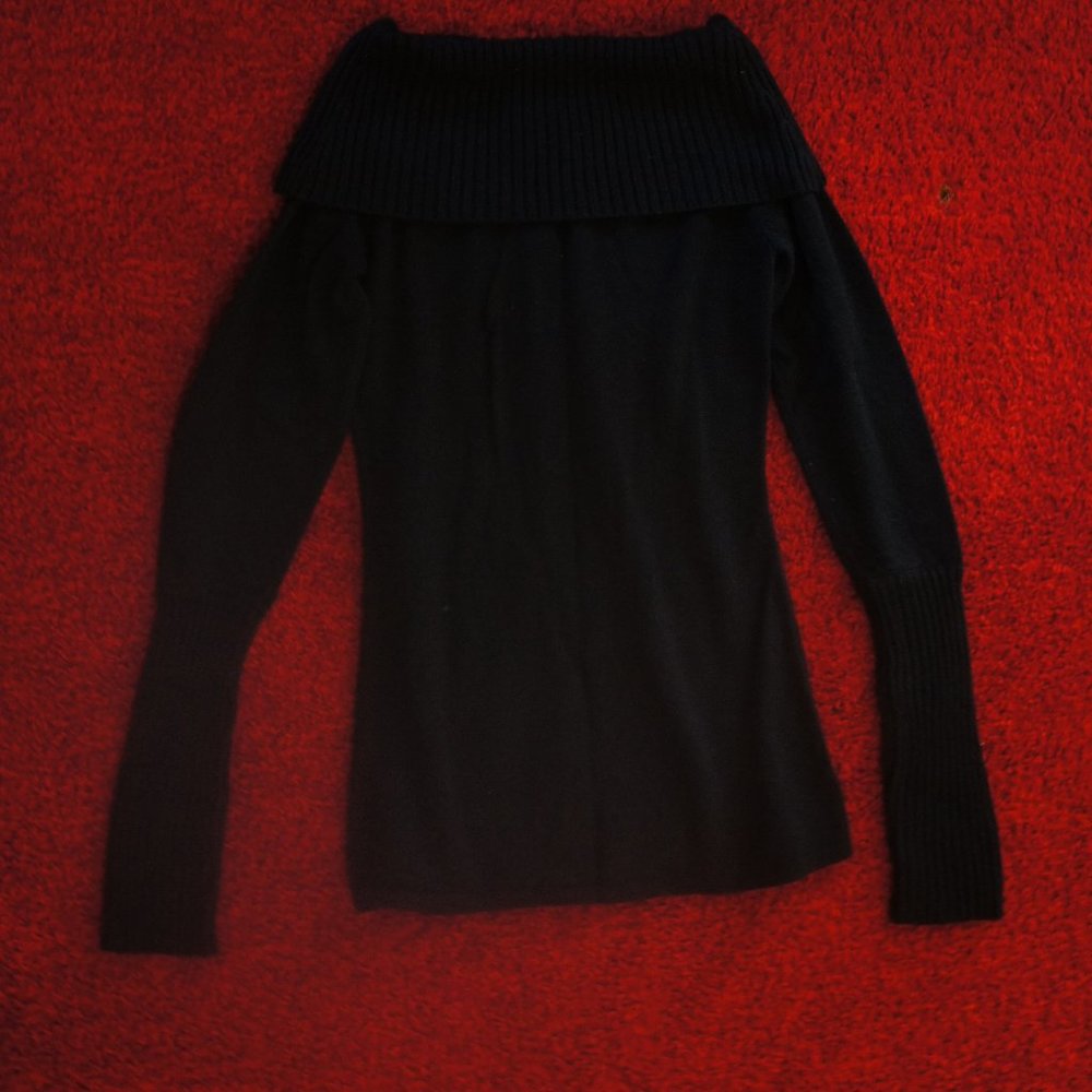cowl neck /off the shoulder black sweater